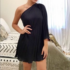 Halston Heritage Navy One Shoulder Dress
